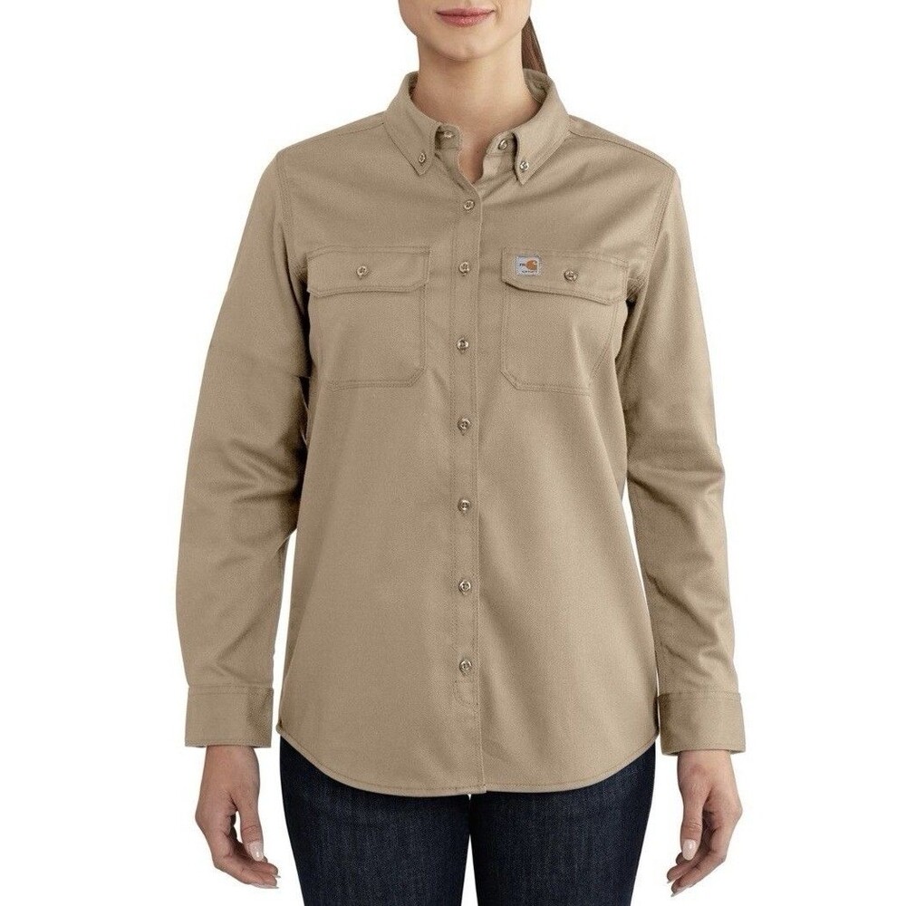 Carhartt FR Shirt Womens XXL Flame Resist Logo Pockets Cotton Blend 102459 ($79)